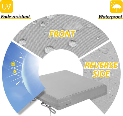 AAAAAcessories Outdoor Seat Cushions for Chairs, Waterproof, Fade-Resistant Patio Furniture Replacement Cushions, 19" x 19" x 3", Set of 2, Gray
