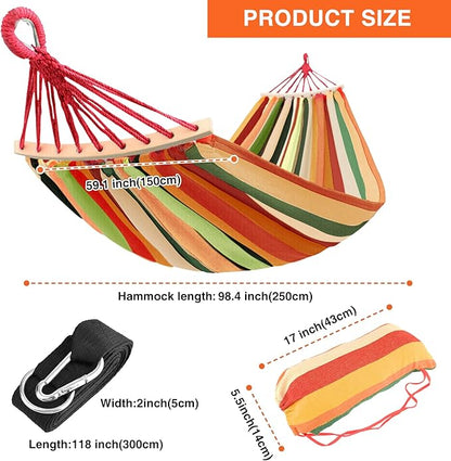 Bestrip Portable Hammock Single & Double Hammocks with Carrying Bag and 2 Tree Straps for Camping Travel Beach Outdoor 660lbs Capacity