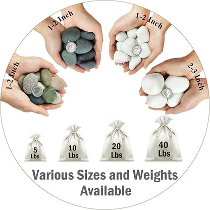 10 lbs White River Rocks for Plants, 2-3 Inch Decorative White Stones Pebbles for Indoor Plants, Vase, Terrarium, Landscaping, Garden and Yard
