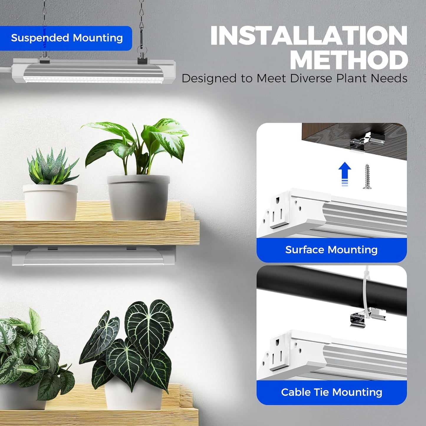 Barrina TX18 1FT Grow Light, 18W(90W Equivalent), High PPFD, 5000K Daylight Full Spectrum LED Grow Light Strip, Plant Light for Greenhouse Indoor Growing, Seedling with On/Off Switch, Linkable, 1 Pack