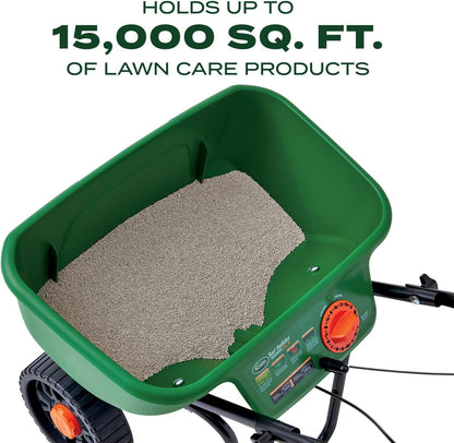 Scotts Turf Builder EdgeGuard DLX Broadcast Spreader for Seed, Fertilizer, Salt, Ice Melt, Holds up to 15,000 sq.ft. Product
