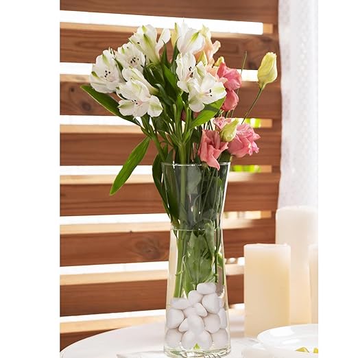 5 lbs White Rocks for Plants Indoor, 1-2 inch Decorative Garden Stone Outdoor Landscaping, Walkways, Yard, Large Polished River Rocks for Plants Pots, Vases, Crafts