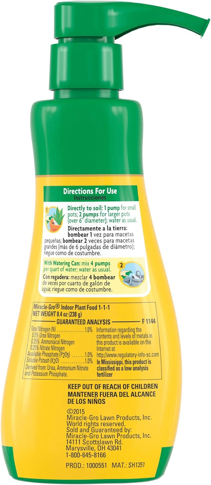 Miracle-Gro Indoor Plant Food, Plant Fertilizer, 8 oz. (6-Pack)