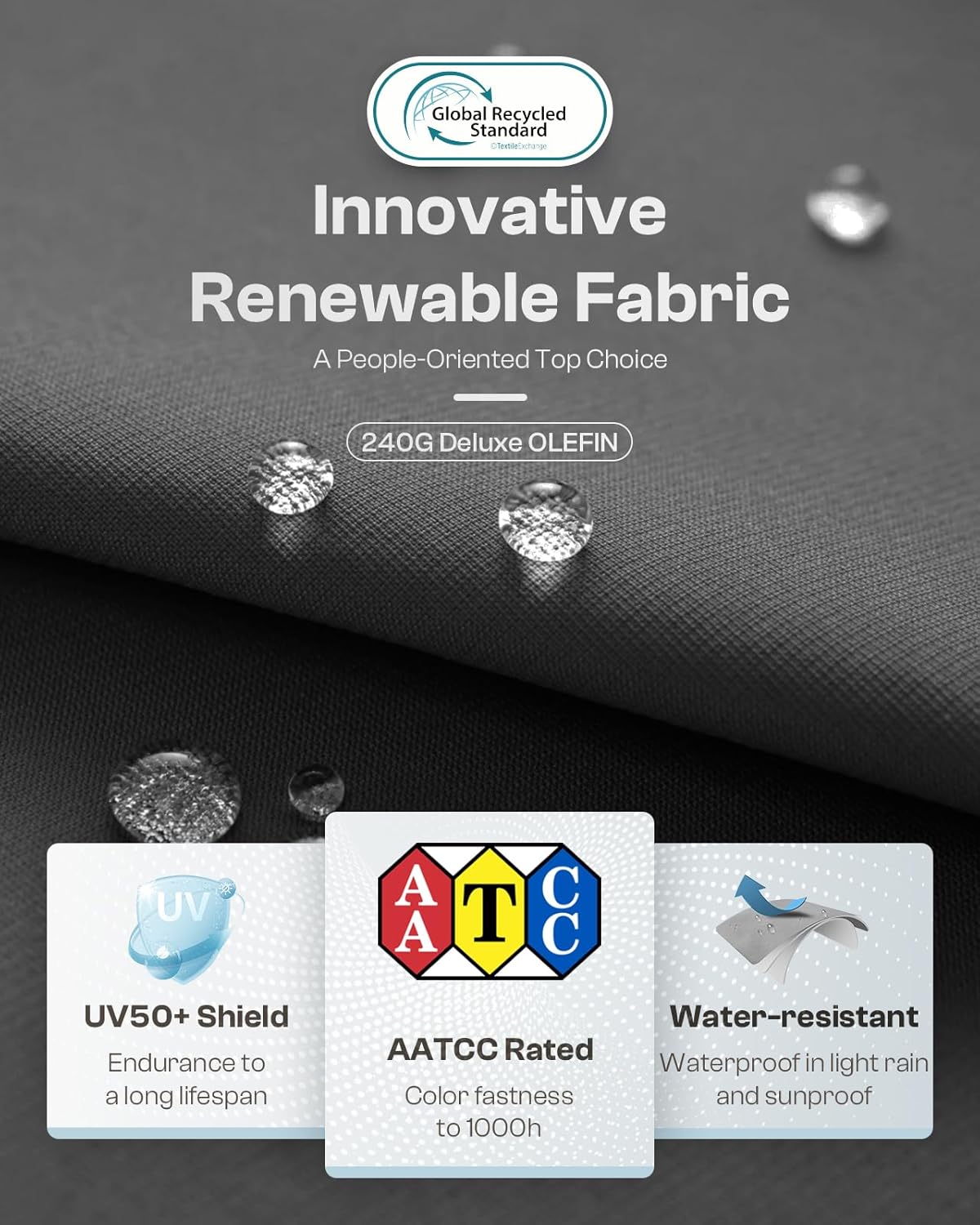 Outdoor Furniture Set, 4 Piece Aluminum Patio Furniture Set with Coffee Table, Wide Seat and Thick Cushions, Outdoor Patio Conversation Sets for Deck, Porch (Darkgray)