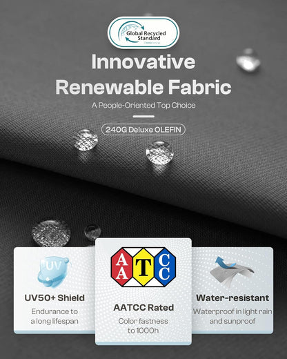 Outdoor Furniture Set, 4 Piece Aluminum Patio Furniture Set with Coffee Table, Wide Seat and Thick Cushions, Outdoor Patio Conversation Sets for Deck, Porch (Darkgray)