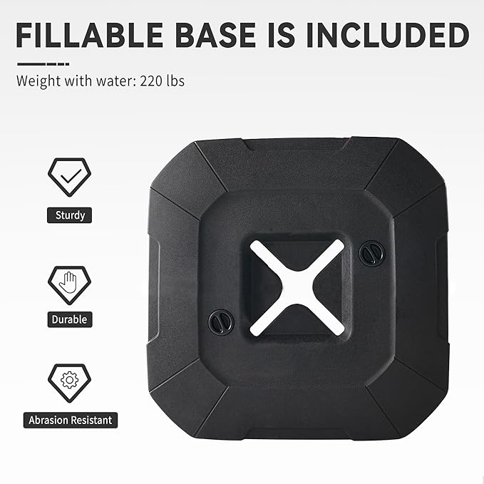 10' X 10' Cantilever Patio Umbrella Outdoor with Base Included Heavy Duty Double Top Windproof Square Offset Umbrellas with 360-degree Rotation for Pool Deck Backyard, Foggy Grey