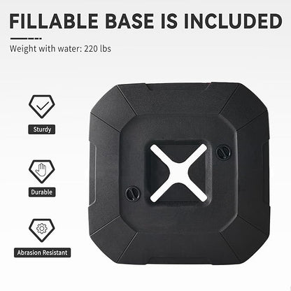 10' X 10' Cantilever Patio Umbrella Outdoor with Base Included Heavy Duty Double Top Windproof Square Offset Umbrellas with 360-degree Rotation for Pool Deck Backyard, Foggy Grey