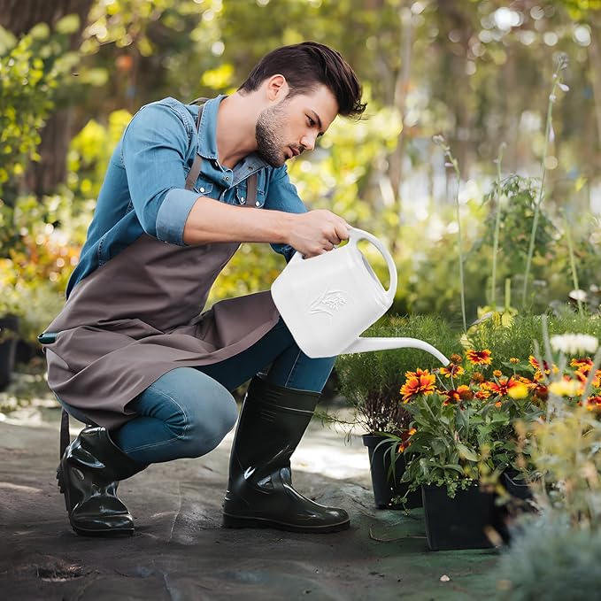 Plastic Watering Can - White Color - 1 Gallon