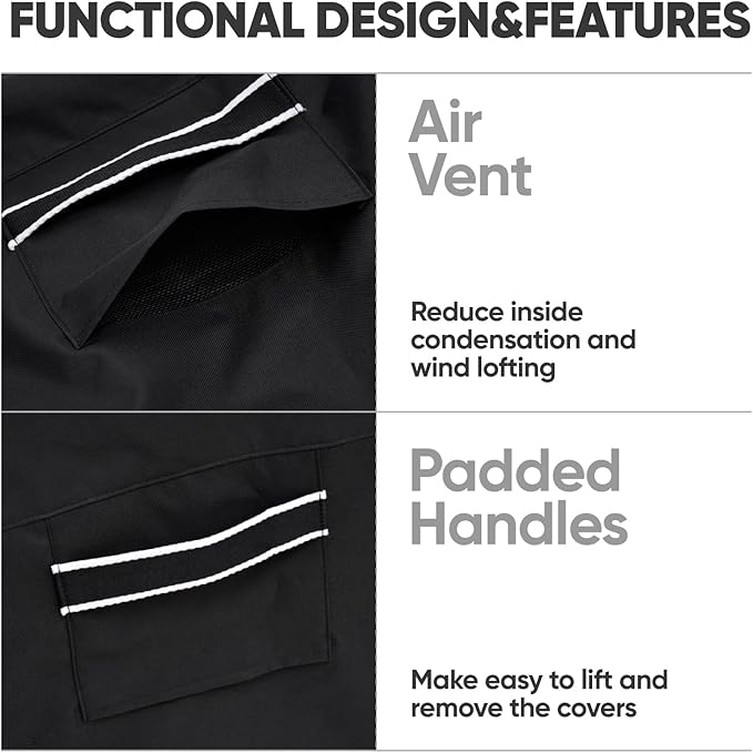 Loriano 3-Seater Patio Sofa Covers, 100% Waterproof Perfect Fit for Outdoor Sofa Covers, Oxford Fabric Lawn Patio Furniture Loveseat Covers 79W x 37D x 35H inches