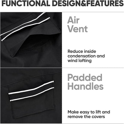 Loriano 3-Seater Patio Sofa Covers, 100% Waterproof Perfect Fit for Outdoor Sofa Covers, Oxford Fabric Lawn Patio Furniture Loveseat Covers 79W x 37D x 35H inches