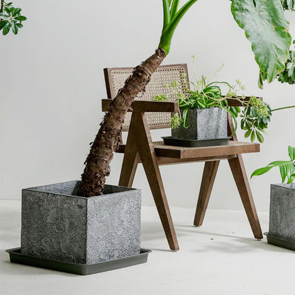 Square Plant Saucer 20 22 Inch 3 Pack, Extra Large Plant Saucer, Deep Plant Trays for Pots, Duty Plastic Plant Water Tray, Planters for Indoors and Outdoors Plants (20 inch Black)