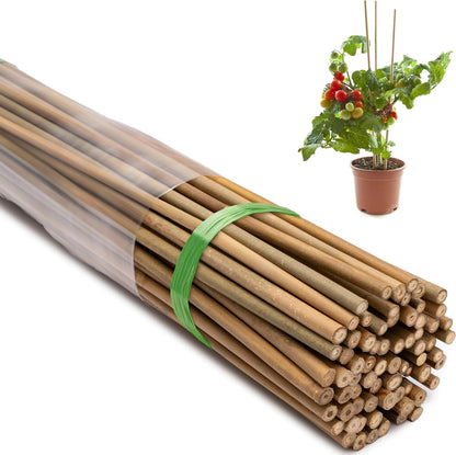 70 Pcs Bamboo Stakes, 5 Feet (57.5inch) Natural Bamboo Garden Stakes for Plant, Garden Bamboo Plant Sticks for Plants Support, Tomato, Beans, Vegetable, Trees and Climbing Plants