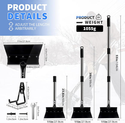 Garden Flat Shovel Weeding Tool 53-inch Multifunctional Cleaning Shovels Heavy Duty Floor Scrapers Long Handle, Weeding Scraper for Road Outdoor Driveway Lawn Edging, Ice Scraper, Snow Shovel Tool