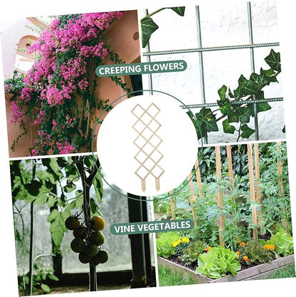 Generic Wooden Indoor Plant Trellis with Honeycomb Pattern DIY Climbing Support Frame for Vines Orchids Tomatoes Sturdy Garden Support for Potted Plants and Indoor Gardening