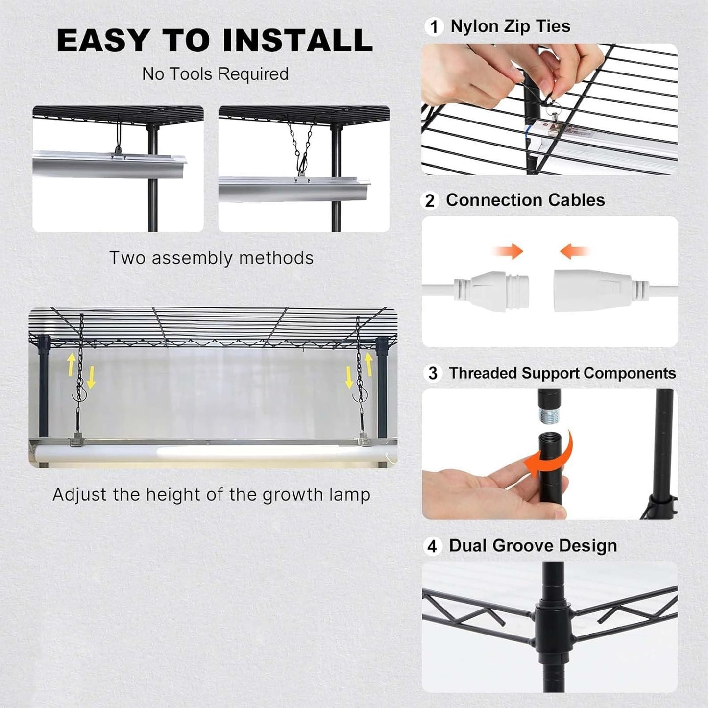VEVOR Plant Stand with Grow Light, 6-Tier Large Tall Plant Shelf with 150W Full Spectrum Grow Light, 3 Mode LED Plant Light with Timer and Wheel for Seed Starting 29.5" L x 13.8" W x 70.9" H