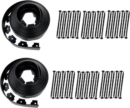 Hugeleaf Landscape Edging 2 Inch Tall 60 Feet Garden Edging Border with 60pcs Stakes, Plastic Edging for Landscaping,Lawn,Flower Beds, Paver Edging (Black)