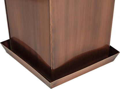 H Potter Tall Planter with Tray Large Outdoor Planters Stainless Steel Antique Copper Flower Pots Decorative Indoor Metal Garden Urn Pot Plant Porch Patio Entryway Hallway