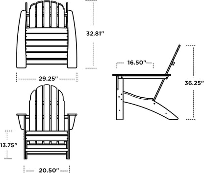 Polywood Vineyard Adirondack Chair, Navy