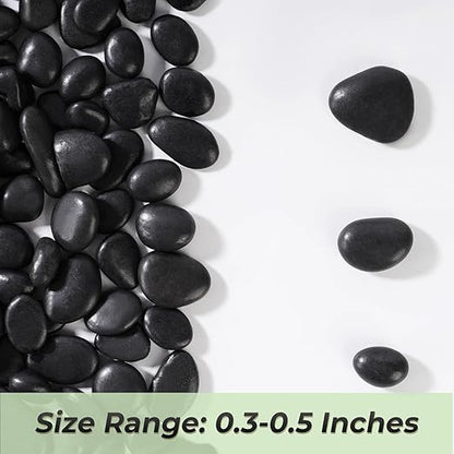 SIDONG 10 LB Black River Rocks, 0.3-0.5 Inches High Polished Pebbles for Indoor Plants, Aquarium Rocks Used in Fish Tank, Decorative Stones for Plants, Vases, Home Décor, Crafting, Garden Landscaping