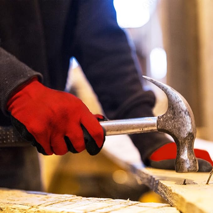 Evridwear Nitrile Coated Work Gloves,Superior Oil Resistance with Grip for Men Women Automotive,Gardening, Mechanic