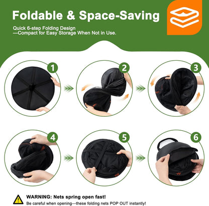 Desy & Feeci Herb Drying Rack-2ft Diameter 8 Layer Folding Mesh Hanging Basket Dryer Net with Zippers for Seeds Flowers Buds Plants Garden Outdoor Bumper Harvest(D24xH31 inch)