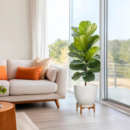 G EPGardening 10 Inch Ceramic Planter Pot with Drainage Hole and Saucer Large Plant Pot for Indoor Plants Outdoor Round Flower Pot for Home Garden Office White