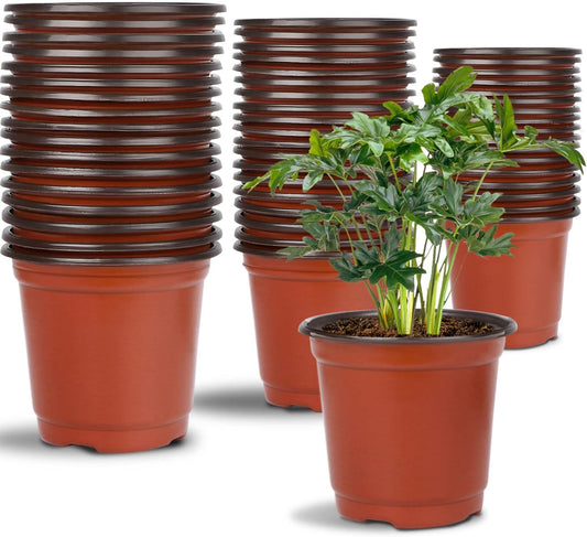 Augshy Nursery Pot, 75 Pcs 4", 5", 6" Plastic Plant Nursery Seed Starting Pots for Indoor Outdoor Succulent Seedling Cutting Transplanting