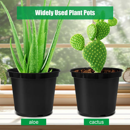 3 Gallon Plastic Nursery Pots, 10 Inch Round Plant Pots with Drainage Holes, 10 Pack Planting Pot for Outdoor Indoor Plants, Gardening Gifts for Women, Black