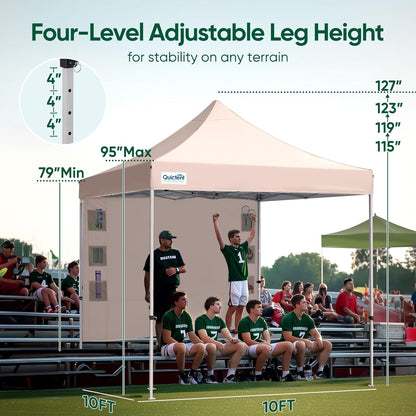 Quictent 10x10 Heavy Duty Pop Up Canopy Tent- Easy up Outdoor Commercial Canopies, Waterproof, 11ft Interior Height, Easy Setup, Includes Sand Weight Bags and Wheeled Carry Bag