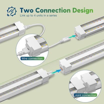FREELICHT 4 Pack 4FT LED Grow Light with Timer, 40W (250W Equivalent), Full Spectrum Grow Lights for Indoor Plants with 9/12/15H Timer, Linkable Plant Growing Lamp for Hydroponic Plants Seeding Veg