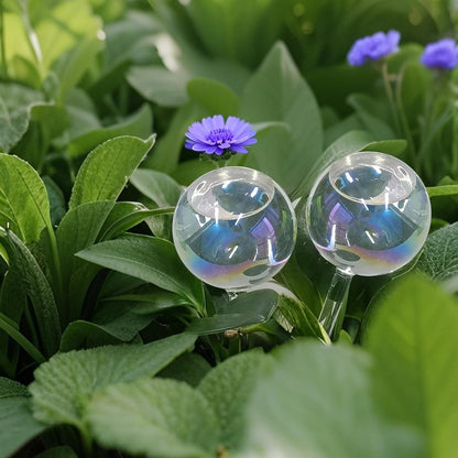 2 Pcs Glass Self Watering Globes, Iridescent Automatic Plant Waterer Bulbs Devices for Indoor & Outdoor Plants, Slow Release Watering Devices System for Various Plants (2pcs)