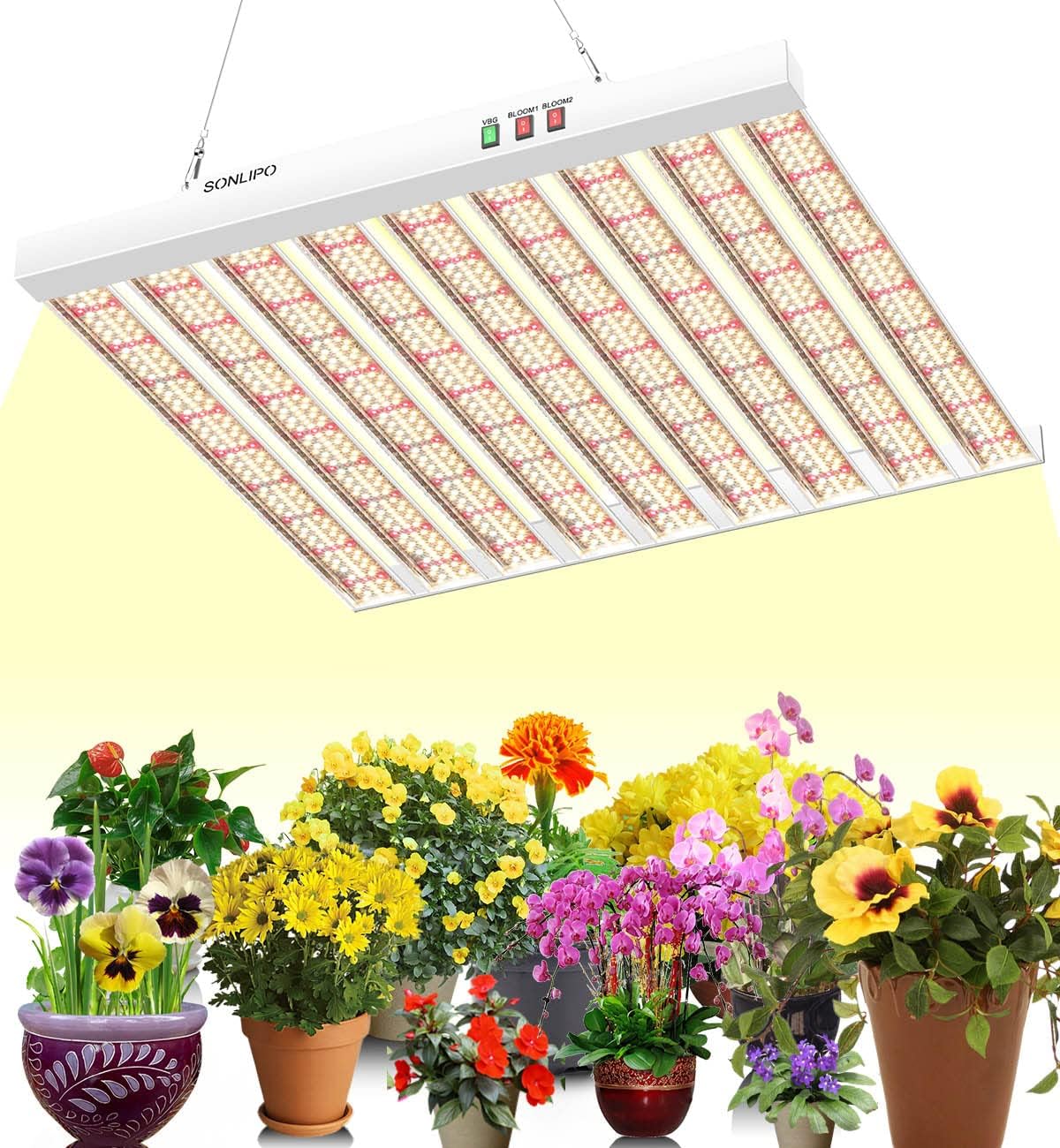 2024 New SPF4000 400W LED Grow Light 5x5ft Coverage with New Diodes & IR Lights Full Spectrum Veg Bloom Growing Lamps for Indoor Plants Seeding Flower Led Plant Light Fixture