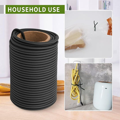Garden Flexible Wire Tie, Soft Twist Plant Ties Support Plant Vines for Supporting and Fixing Garden Planting Branches Vines & Stems ，Organize Data Wire and Office Organization 65.6’ ( 3.5MM) (black)