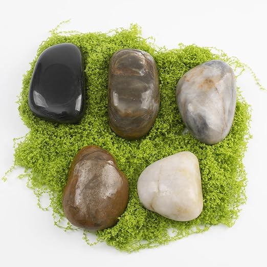 20lbs 2-3 Inch River Rocks, Decorative Mixed Pebbles for Garden Landscaping, Indoor Plants, Fish Tanks, Vases, and Succulents – Ideal for Home Decoration and Outdoor Gardens (Mixed, Weight: 20 LB)