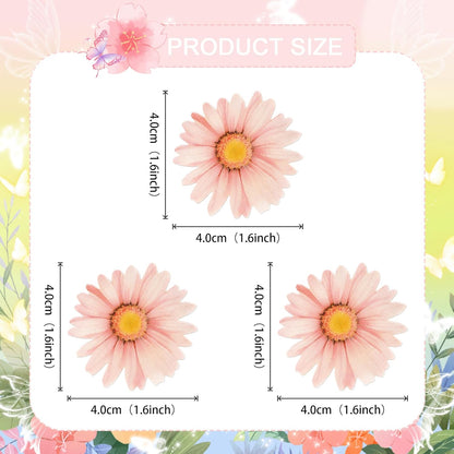 60 PCS Edible Daisy Cupcake Toppers Wafer Paper Daisy Cupcake Picks Edible Sunflower Birthday Party Decorations for Baby Shower Wedding Engagement Birthday Party Cake Food Decorations Supplies Pink