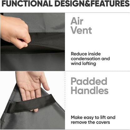 loriano 2-Seater Patio Sofa Covers, 600D Oxford Fabric Heavy Duty, 100% Waterproof Outdoor Loveseat Lawn Patio Furniture Covers, Premium PVC Coating for Sun Fade Resistance 60" W x 40" D x 33" H