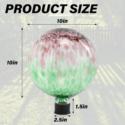 Gazing Ball 10 Inch Glass Reflective Garden Globe Outdoor Gazing Globe Sphere Yard Ornament for Garden Yard Home Outdoor Decoration Gift for Women (Green)