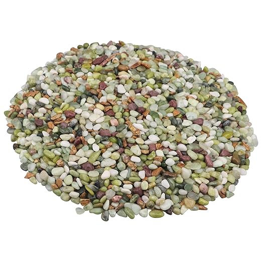 Landscaping Pebbles River Rocks Decorative Ornamental Pebbles Garden Landscaping Stones Gravel Filler for Home Decoration Flower Bed Fish Tank Plants Vases Succulents (1, Green, 5 Pounds)