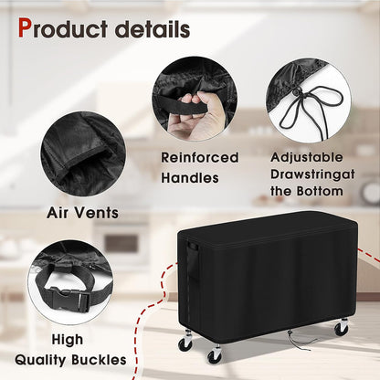 Service Cart Cover for Wen 500-Pound Capacity Service Utility Cart, Waterproof Grill Carts Cover Prep Table Covers - 47" L x 27" W x 32" H