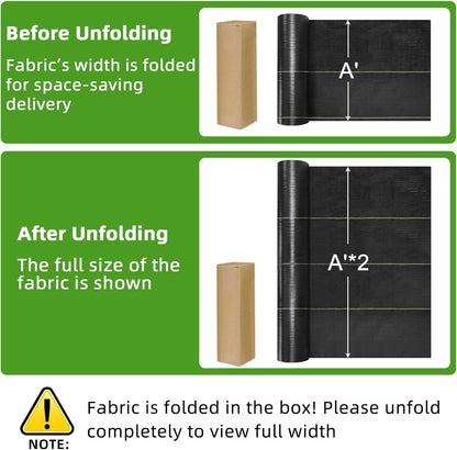 Shade&Beyond 3ftx300ft Weed Barrier Fabric 3.5oz Heavy Duty Landscape Fabric with Superior Permeability Weed Control, Garden Woven Ground Cloth with Staples