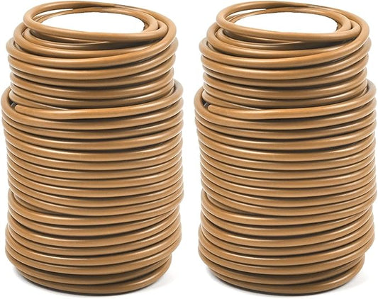 Decoroca Soft Plant Ties for Support - 65.6' Reusable Waterproof Plant Wire, Garden Twist, Office Organization and Decoration Binding（2pcs/Brown）