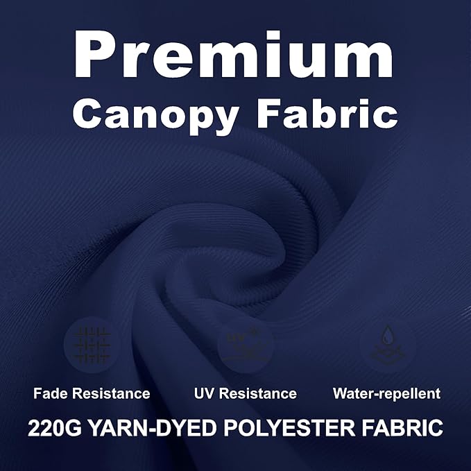 12FT Cantilever Umbrella with Base Large Curvy Outdoor Aluminum Offset Umbrella w/ 360° Rotation, UV Resistant Canopy for Patio, Garden, Backyard, Navy Blue