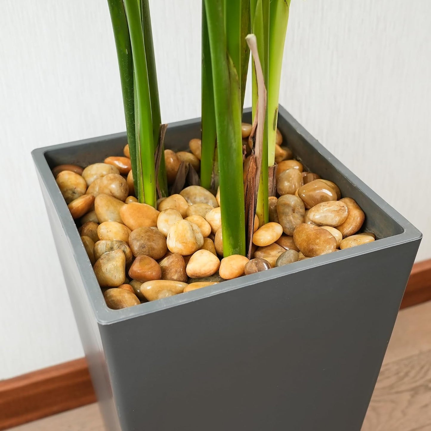 2 LBS River Rocks, StoneCreek, Decorative Garden Stones for Plant Landscaping, Polished Gravel Filler Pebbles for Home Decoration, Vases, Succulents, Flower Beds and Fish Tanks (Pale Yellow, Medium)