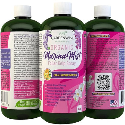 Marina Mist Orchid Fertilizer - Plant Food Mist - Liquid Seaweed Extract for Blooming - Orchid Care - Abono para Orquideas (8 oz)