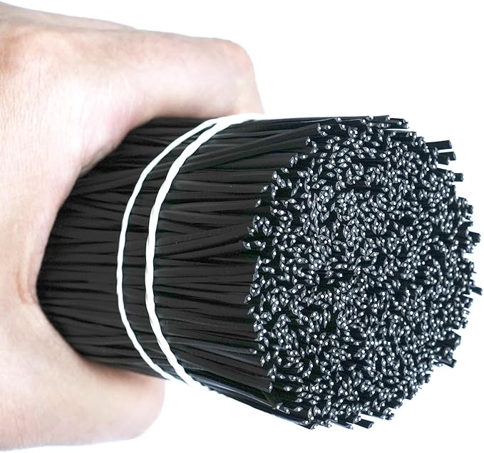 1000 pcs 10 inch Black Cable Twist Ties Plastic Twist Ties with Rugged Metal Innercores Reusable Fastening Cable Cord Wire Ties
