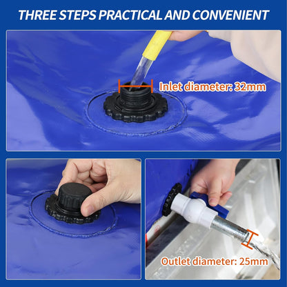 330 L/87.1 gal Water Bladder Storage Containers, Foldable Portable Water Tank Large Capacity Soft Water Bag, Drought Resistance, Fire Prevention, Emergency Water