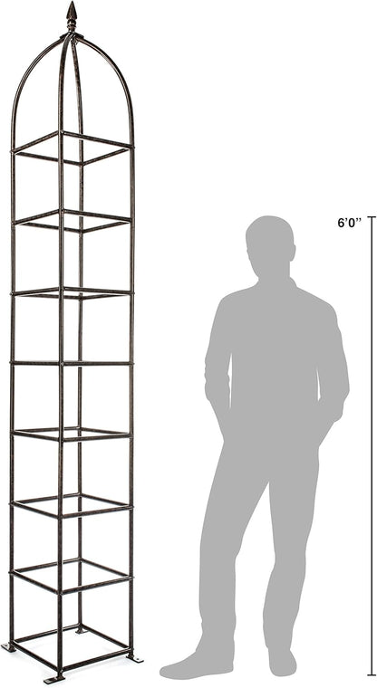 H Potter Trellis Obelisk for Climbing Garden Plants Weather Resistant Iron and Metal Vertical Yard Art GAR470