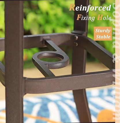 Sophia & William Cast Aluminium Patio Bar Height Table Square with 1.97" Umbrella Hole, Premium Bronze Outdoor Tall Pub Height Bistro Table for Porch Balcony Backyard