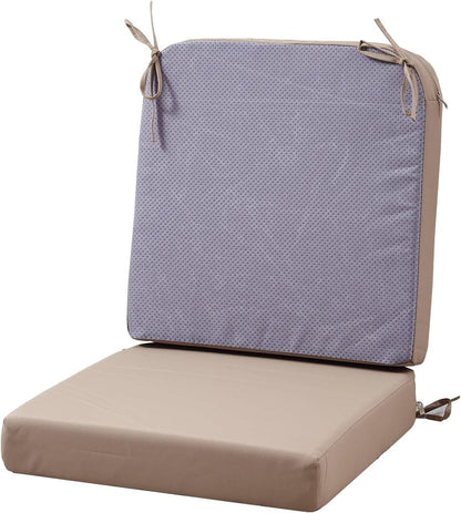 17 x 17 Inch Outdoor Seat Cushions for Patio Furniture with Non Slip and Ties Waterproof & UV Resistant Round Corner Outdoor Chair Cushions Replacement Set of 2, Khaki