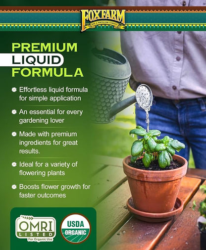 FoxFarm - Big Bloom Plant Food, Liquid Fertilizer Concentrate for Flowers, Fruits, and Vegetables, All Purpose Plant Fertilizer for Indoor & Outdoor Potted Plants, NPK 0-0.5-0.7 (Pint)